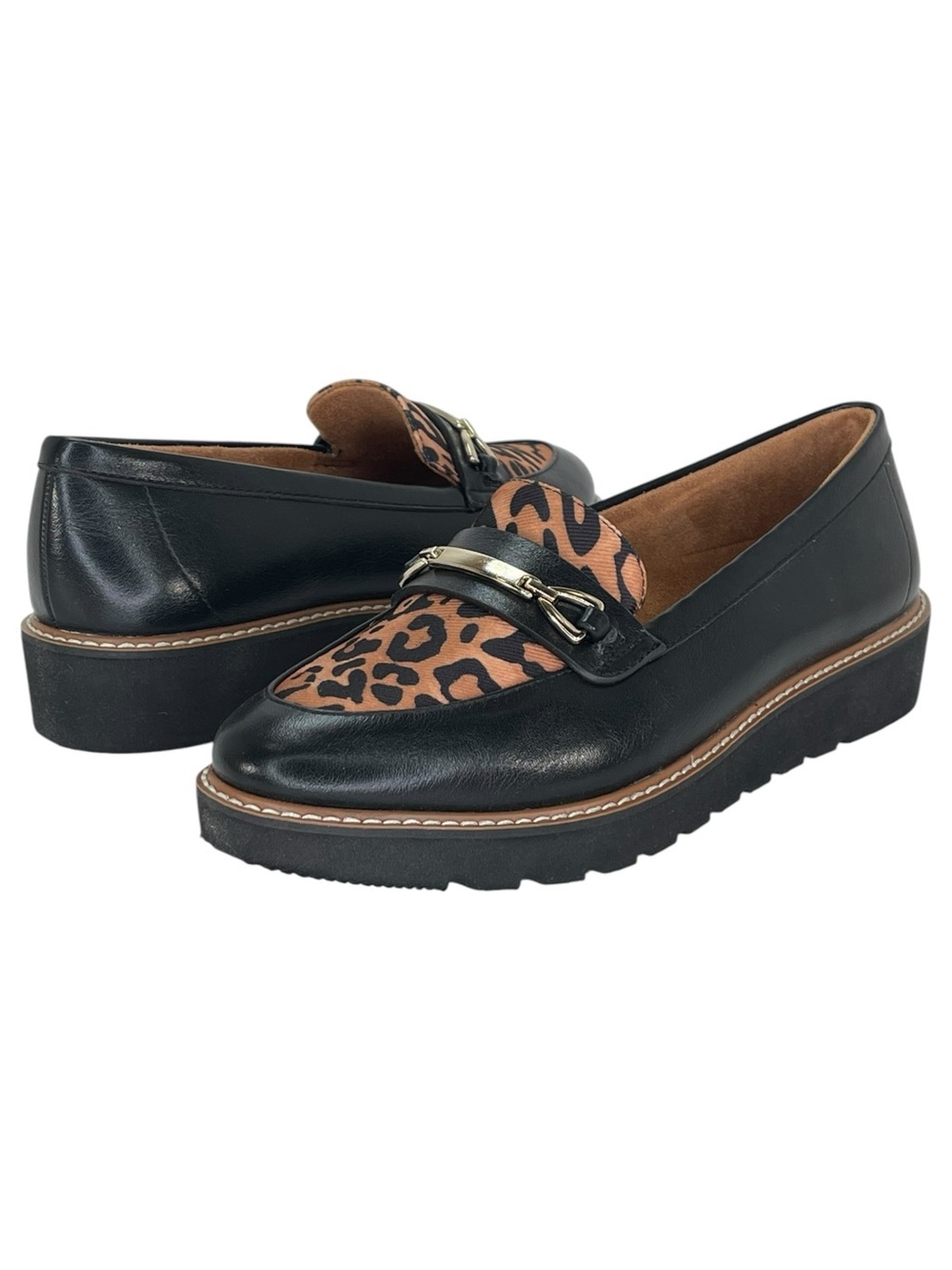 Naturalizer Elin Black Leopard Faux Leather Womens Penny Loafers Size 7M - Picture 9 of 11